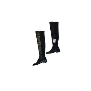 🆕 Zara Black Leather Over the Knee Riding Boots - Women’s Size 37